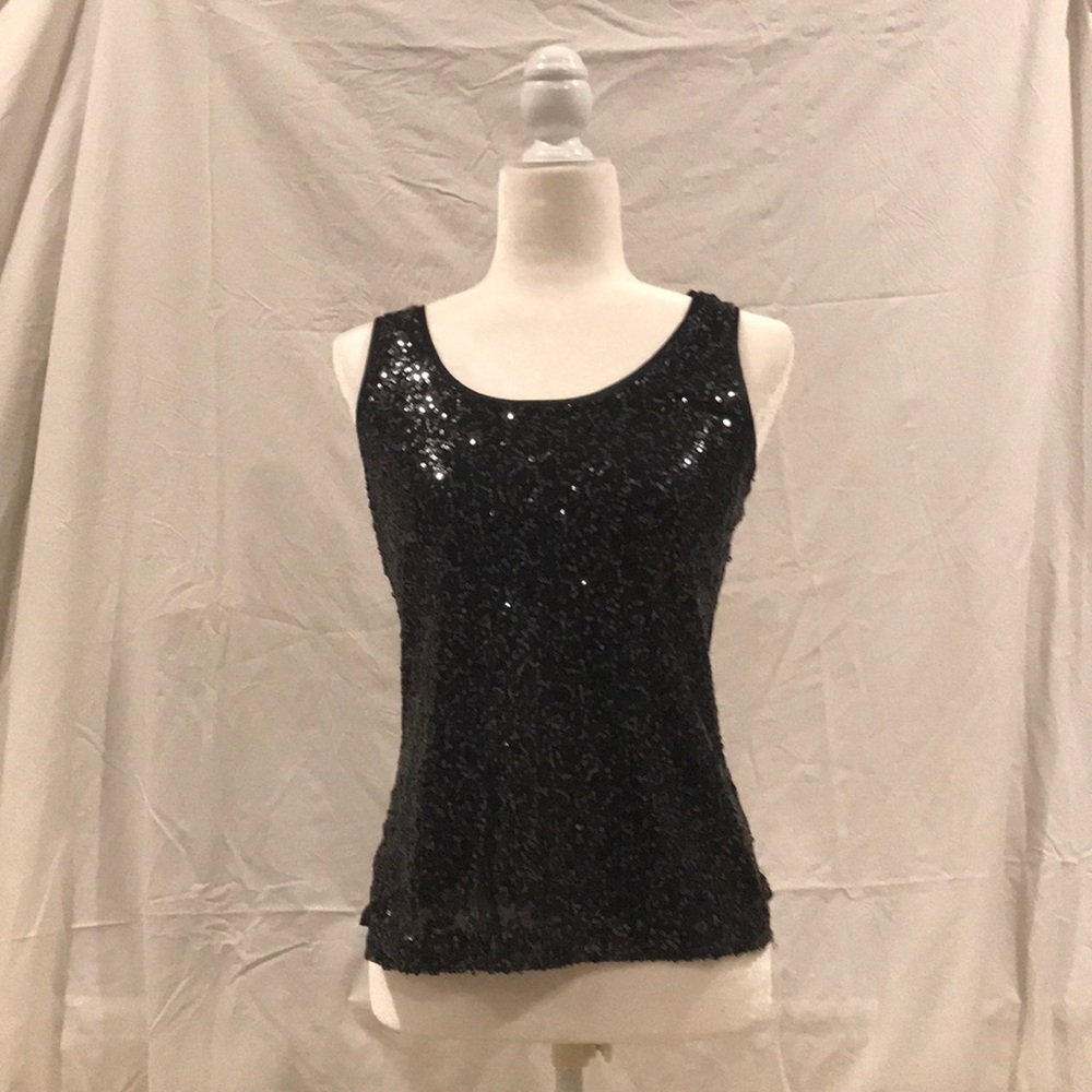 Black sequin tank